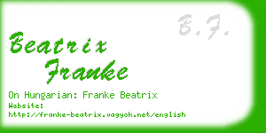 beatrix franke business card